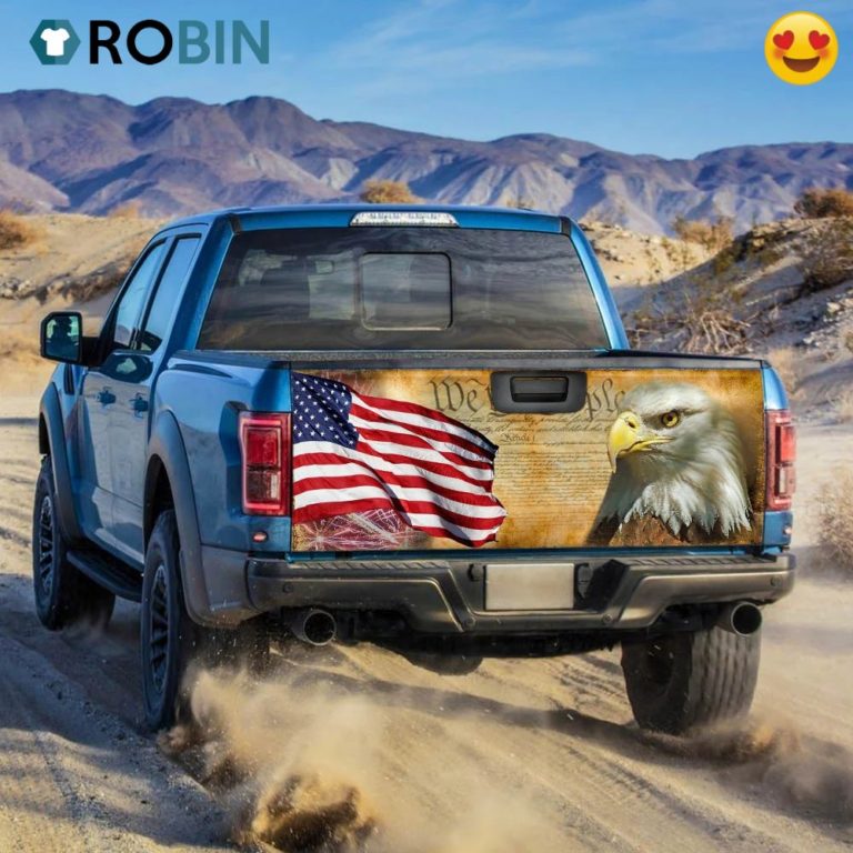 Patriotic Eagle Truck Tailgate Decal Sticker Wrap 1221TD