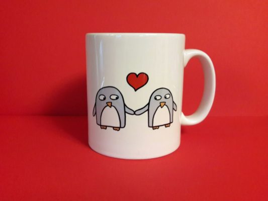Penguin Anniversary Love Valentine Mug