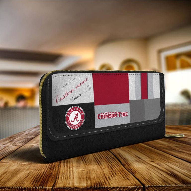 Personalized Name Alabama Crimson Tide Classic Zip Wallet