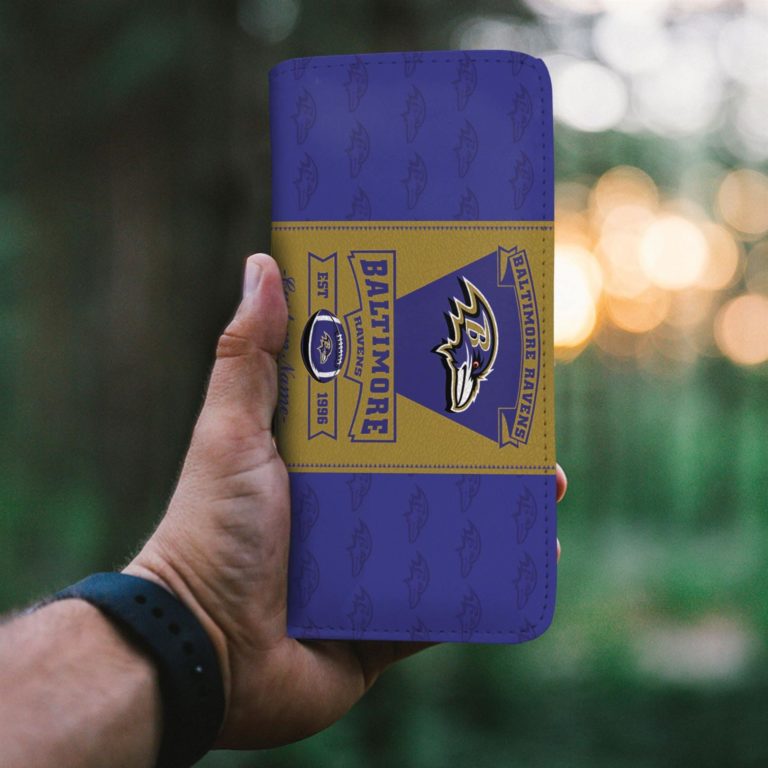 Personalized Name Baltimore Ravens Zippy Long Wallets