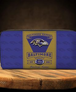 Personalized Name Baltimore Ravens Zippy Long Wallets