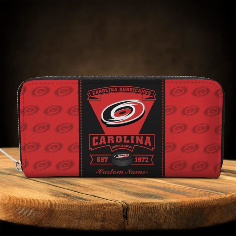 Personalized Name Carolina Hurricanes Zippy Long Wallets