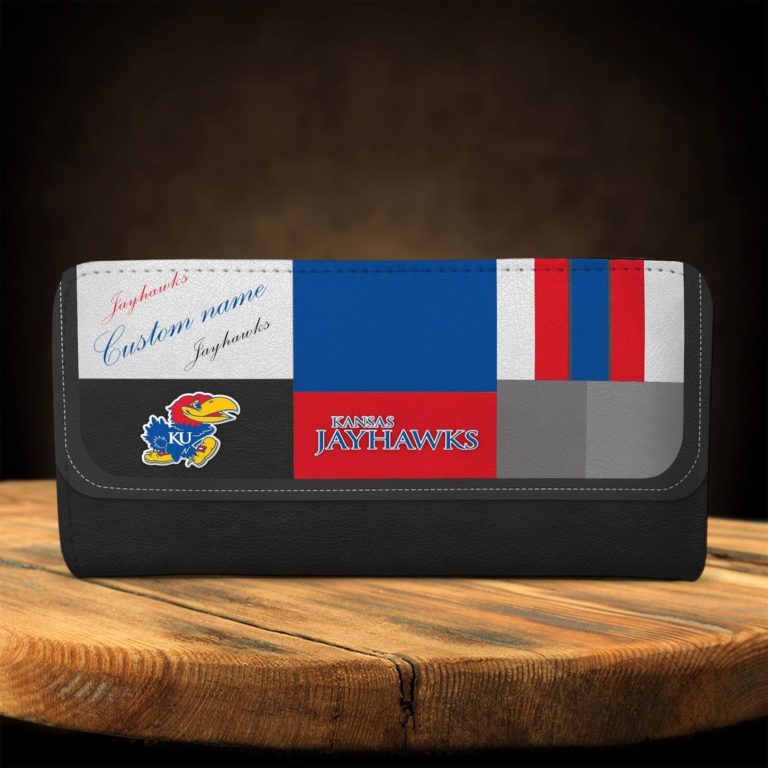 Personalized Name Kansas Jayhawks Zippy Long Wallets