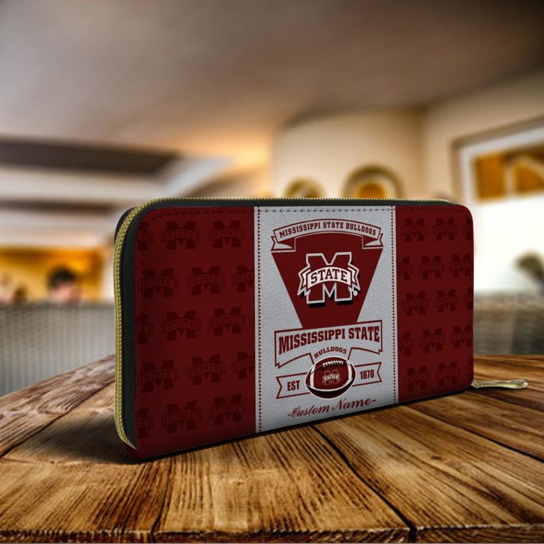 Personalized Name Mississippi State Bulldogs Classic Zip Wallet