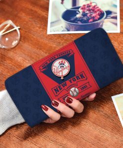 Personalized Name New York Yankees Zip Around Wallets