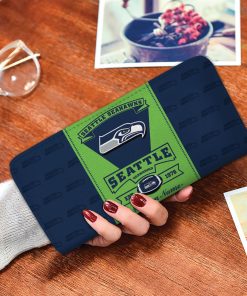 Personalized Name Seattle Seahawks Classic Zip Wallet