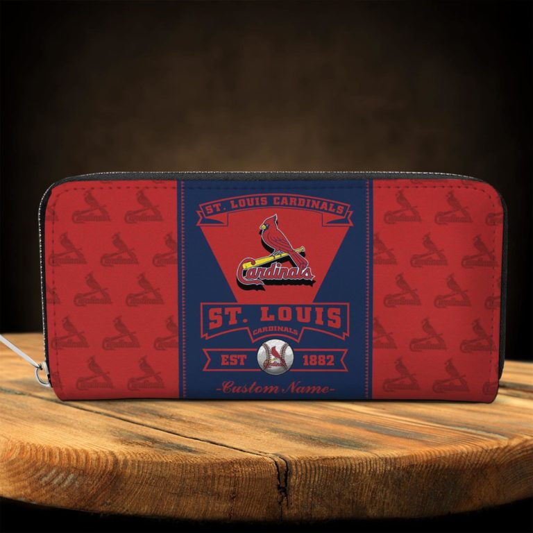 Personalized Name St Louis Cardinals Classic Zip Wallet