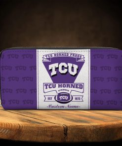 Personalized Name TCU Horned Frogs Classic Zip Wallet