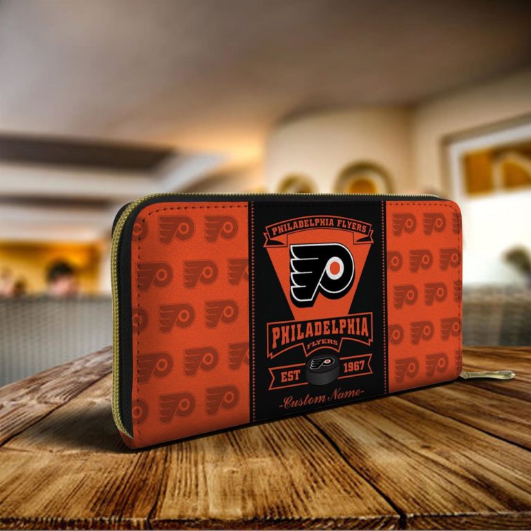 Philadelphia Flyers Custom Name Zip Around Wallets