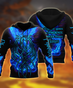 Phoenix Hoodie Royal Blue Phoenix Tattoo 3D