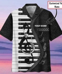 Piano Black & white Personalized Hawaii Shirt