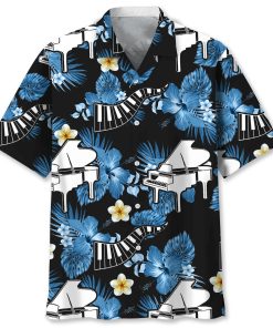 Piano Nature Short Sleeve Casual Shirt, Aloha Shirt Piano Nature Short Sleeve Casual Shirt, Aloha Shirt
