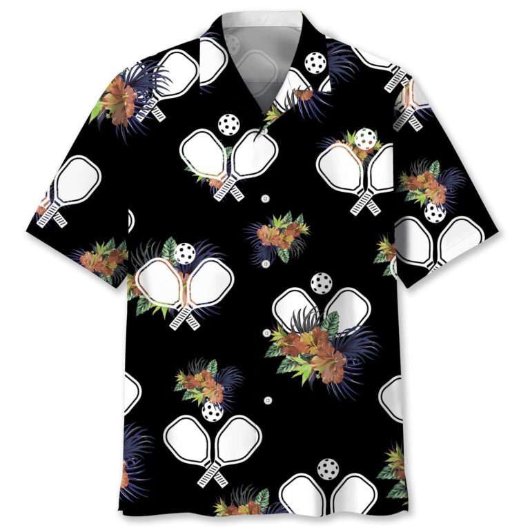 Pickleball Hawaiian Nature Short Sleeve Casual Button Up Shirts