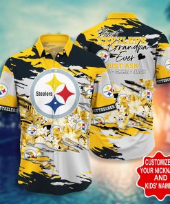 Pittsburgh Steelers – Custom Name Hawaii Shirt Short Style