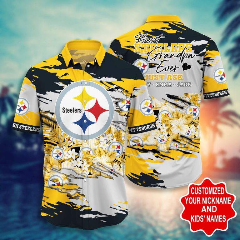Pittsburgh Steelers – Custom Name Hawaii Shirt Short Style