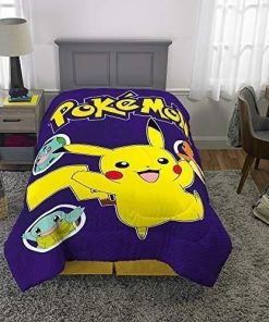 Pokemon Bed Set Blue Pikachu Anime Bedding