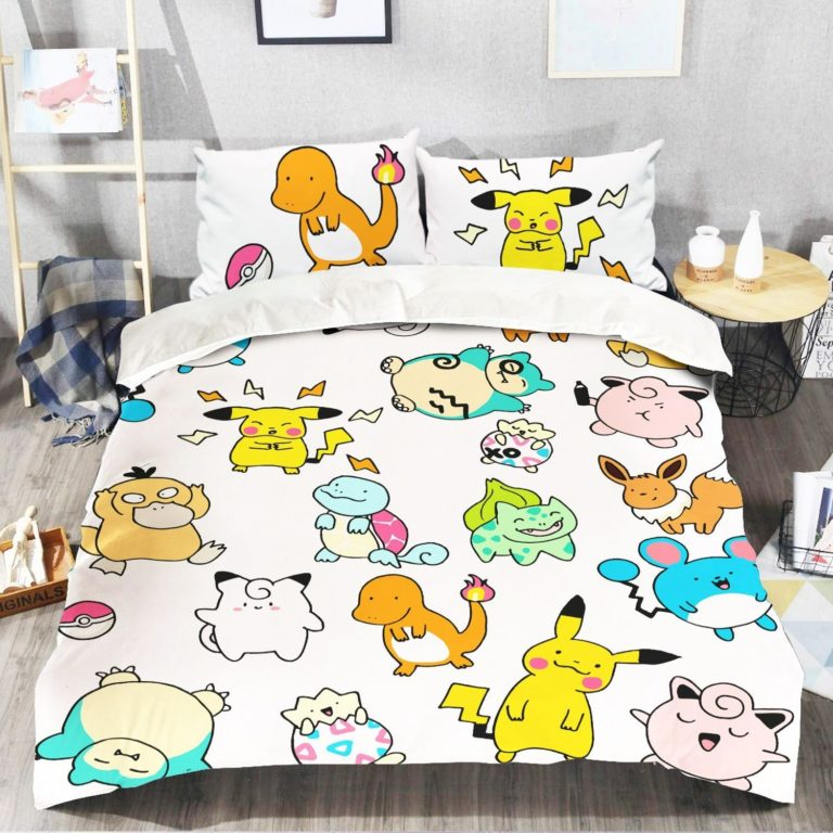 Pokemon Bed Set Cartoon Pokemon Anime Bedding