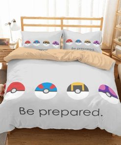 Pokemon Bed Set White PokeBall Anime Bedding