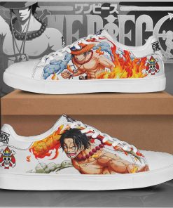 Portgas D Ace One Piece Low top Leather Stan Smith Sneaker, Casual Shoes