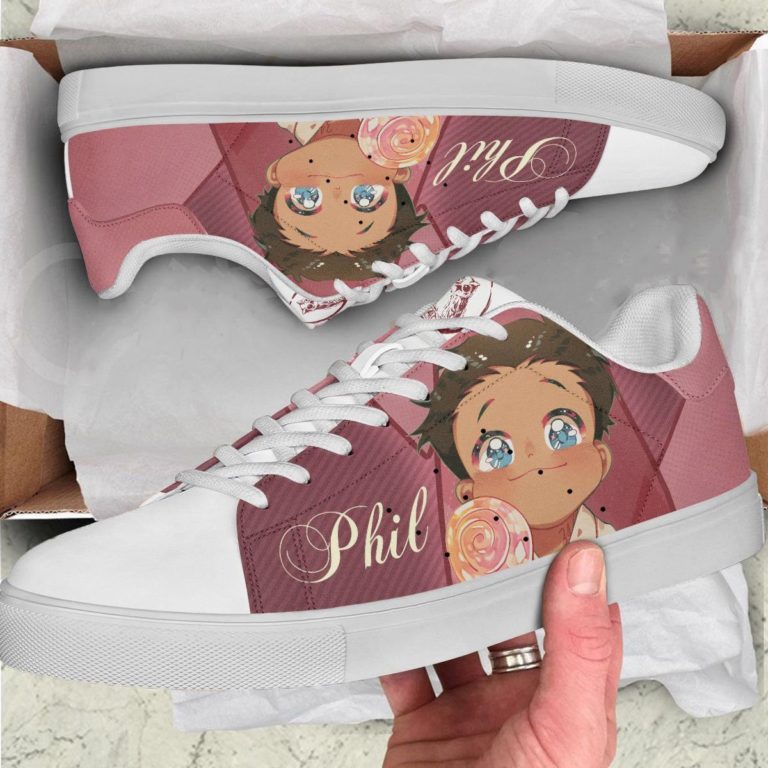 Promised Neverland Phil Skate Low top Leather Stan Smith Shoes, Custom Sneaker