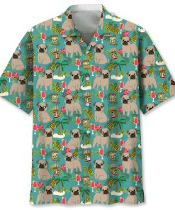 Pug Short Sleeve Button Up Shirt