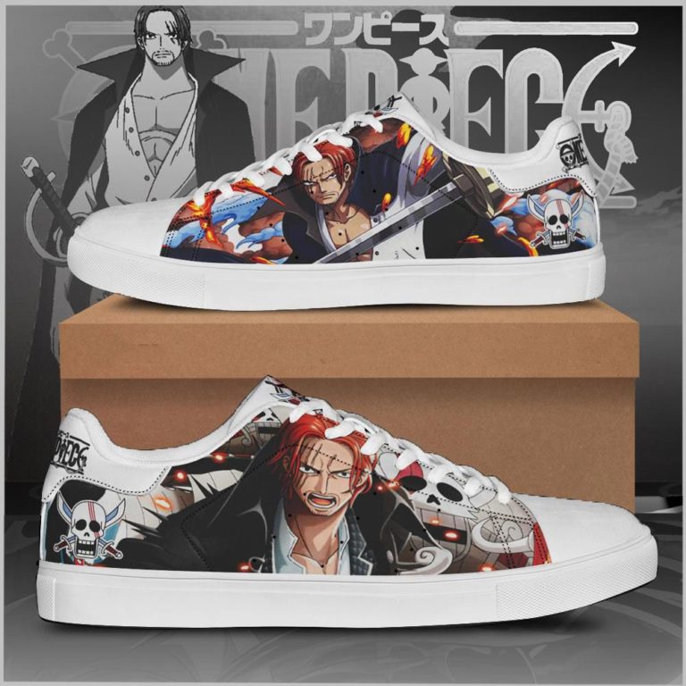 Red Hair Shanks One Piece Low top Leather Stan Smith Shoes, Custom Sneaker