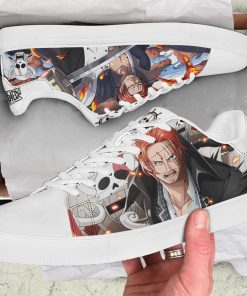 Red Hair Shanks One Piece Low top Leather Stan Smith Shoes, Custom Sneaker