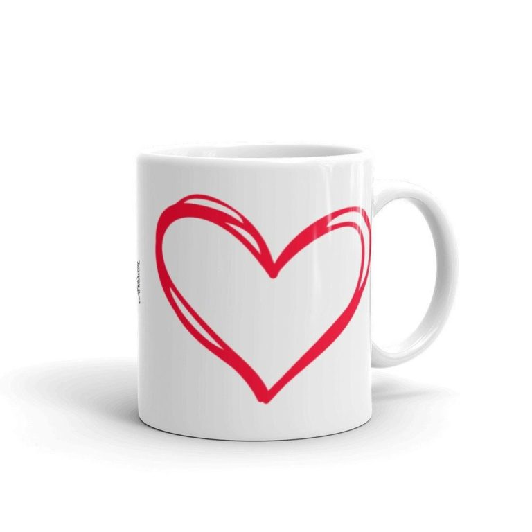 Red Heart Doodle Couple In Love Coffee Mug