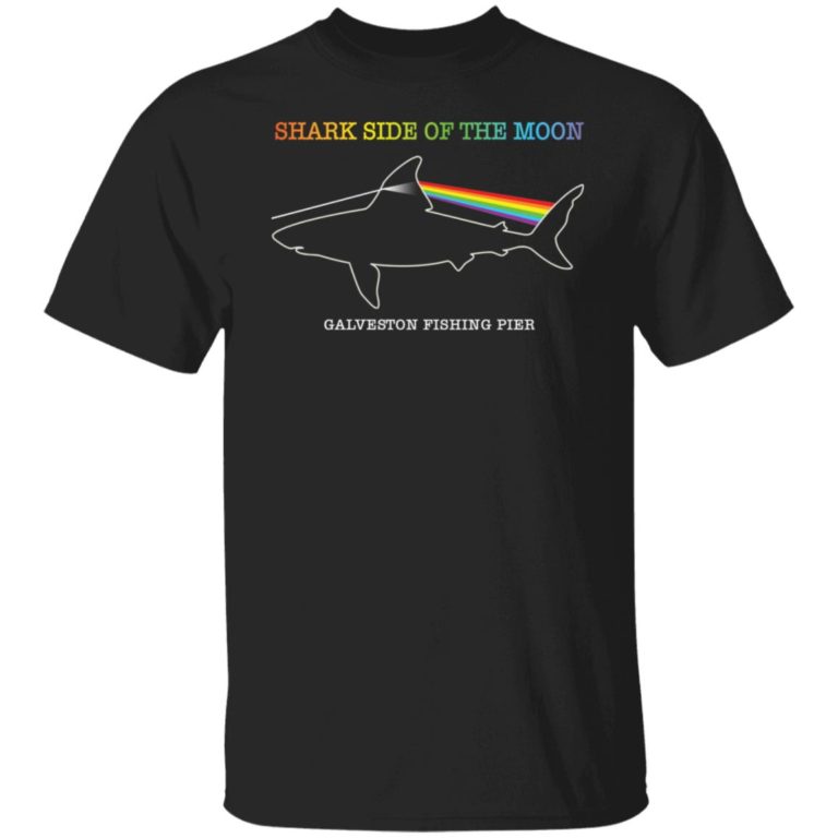 Shark side of the moon galveston fishing pier shirt