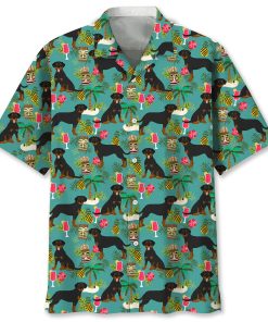 Rottweiler Short Sleeve Casual Button Up Shirts