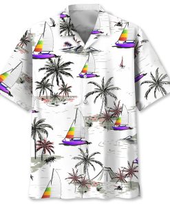 Sailing Coconut Short Sleeve Casual Button Up Shirts