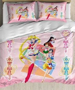 Sailor Guardians Kawaii Sailor Moon Bedding Custom Anime Bed Set Decor