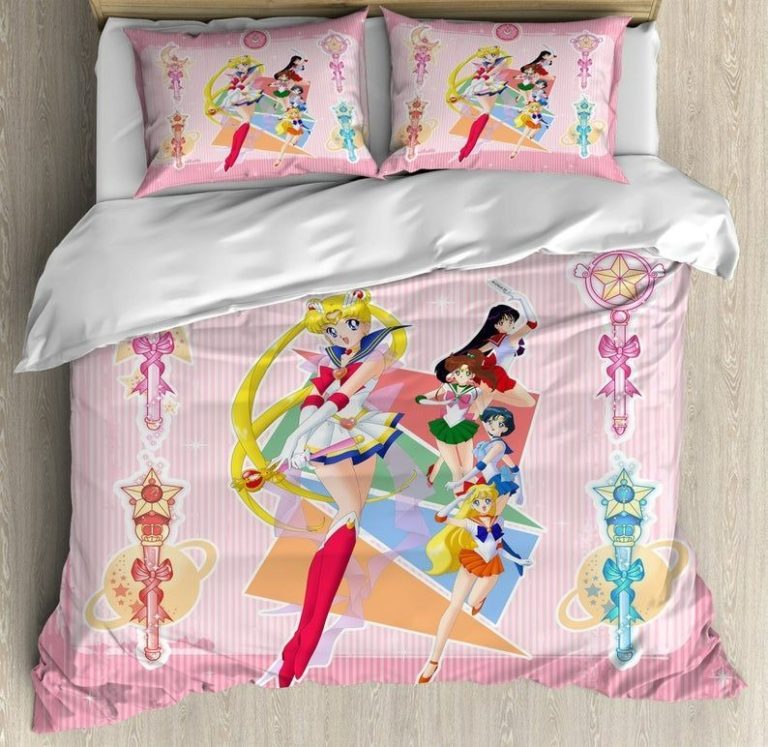 Sailor Guardians Kawaii Sailor Moon Bedding Custom Anime Bed Set Decor