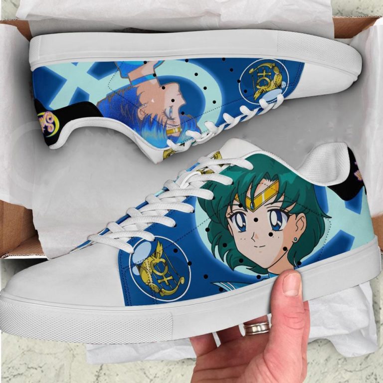 Sailor Mercury Sailor Moon Low top Leather Stan Smith Sneaker, Casual Shoes