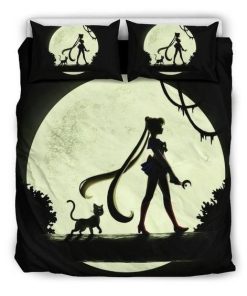 Sailor Moon Bed Set Black Usagi Anime Bedding