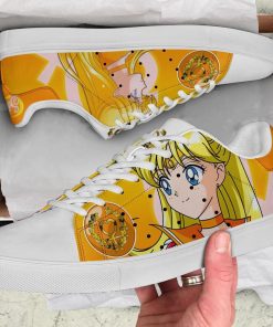 Sailor Venus Sailor Moon Low top Leather Stan Smith Shoes, Custom Sneaker Sailor Venus Sailor Moon Low top Leather Stan Smith Shoes, Custom Sneaker