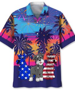 Schnauzer Firework Usa Hawaiian Shirt