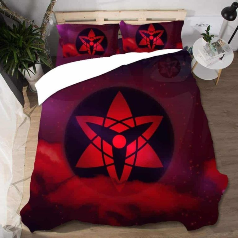 Sharingan Mangekyo Sasuke Uchiha Naruto Bedding Custom Anime Bed Set
