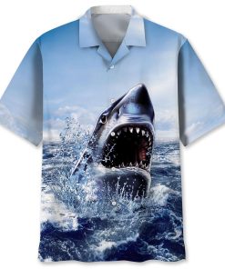 Shark Ocean Short Sleeve Button Up Shirt Shark Ocean Short Sleeve Button Up Shirt