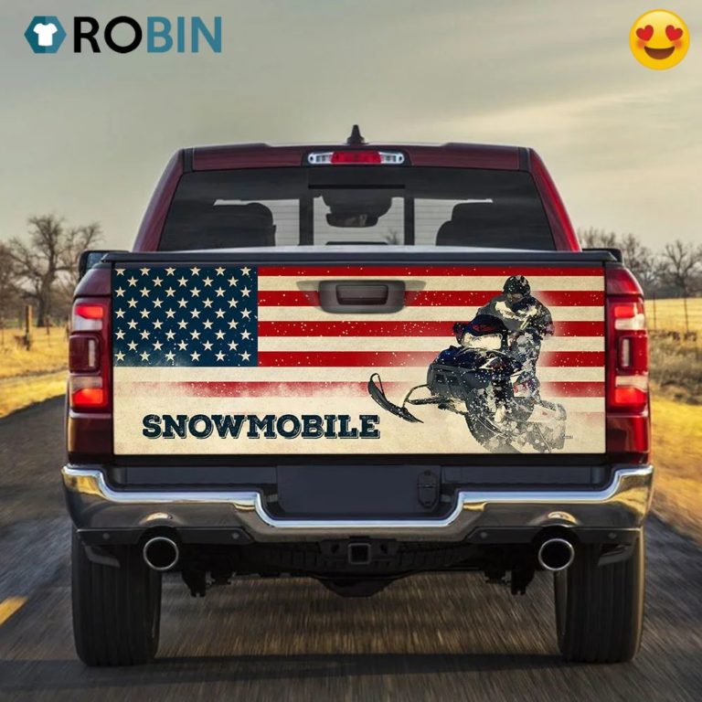 Snowmobile American Truck Tailgate Decal Sticker Wrap 1785TD