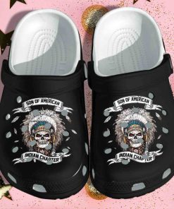 Son Of American Skull Clog Gift For Tatoo Man Woman Crocs Shoes