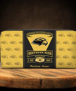Southern Miss Golden Eagles Custom Name Zip Around Wallets