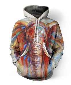 Spiritual Elephant Color Paint Elephant Hoodie – 3d Hoodies