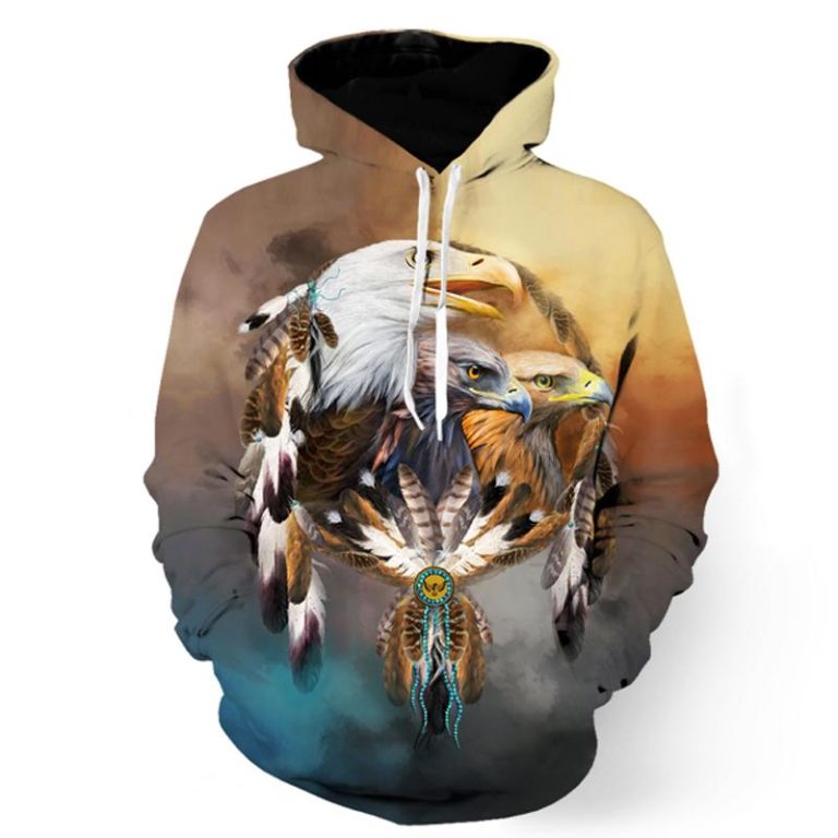 Spiritual Tribal Eagles Hoodie