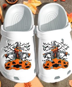 Strawman Pumpkin Scarecrow – Halloween Crocs Shoes