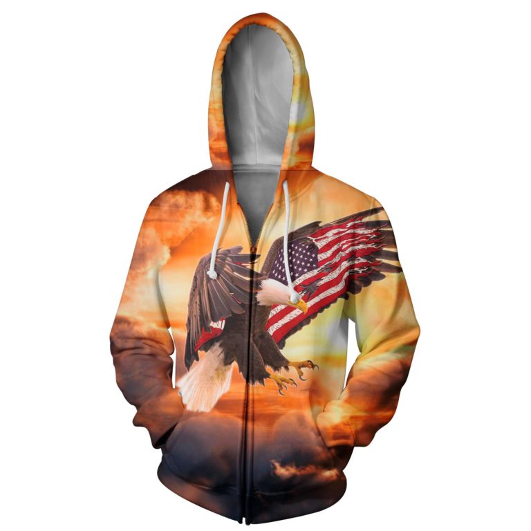 Stunning USA Eagle 3D Zip Up Hoodie