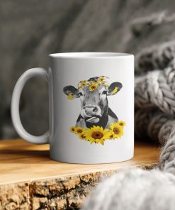 Sunflower Cow Ceramic Coffee Ceramic Mug