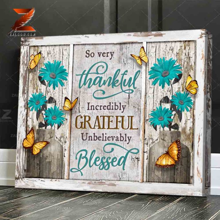 Sympathy Canvas So Very Thankful Butterfly Wall Art Decor