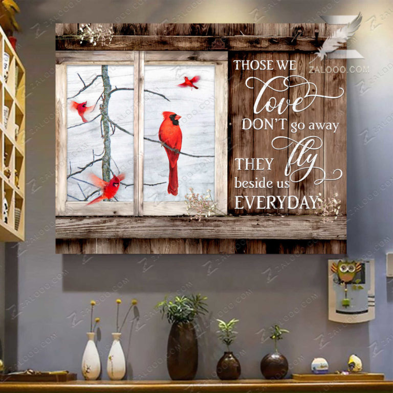 Sympathy Canvas Those We Love Don’t Go Away Cardinal Wall Art Decor