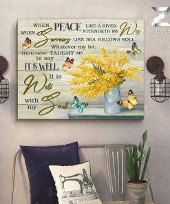 Sympathy Canvas When Peace Like A River Butterfly Wall Art Decor Sympathy Canvas When Peace Like A River Butterfly Wall Art Decor